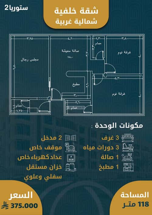 شقة 3 غرف في السواري، جدة 3