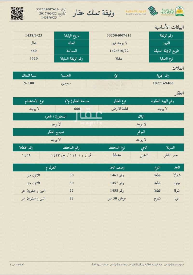 1 bedroom land in Al Nakheel, Hafar Al Batin 2