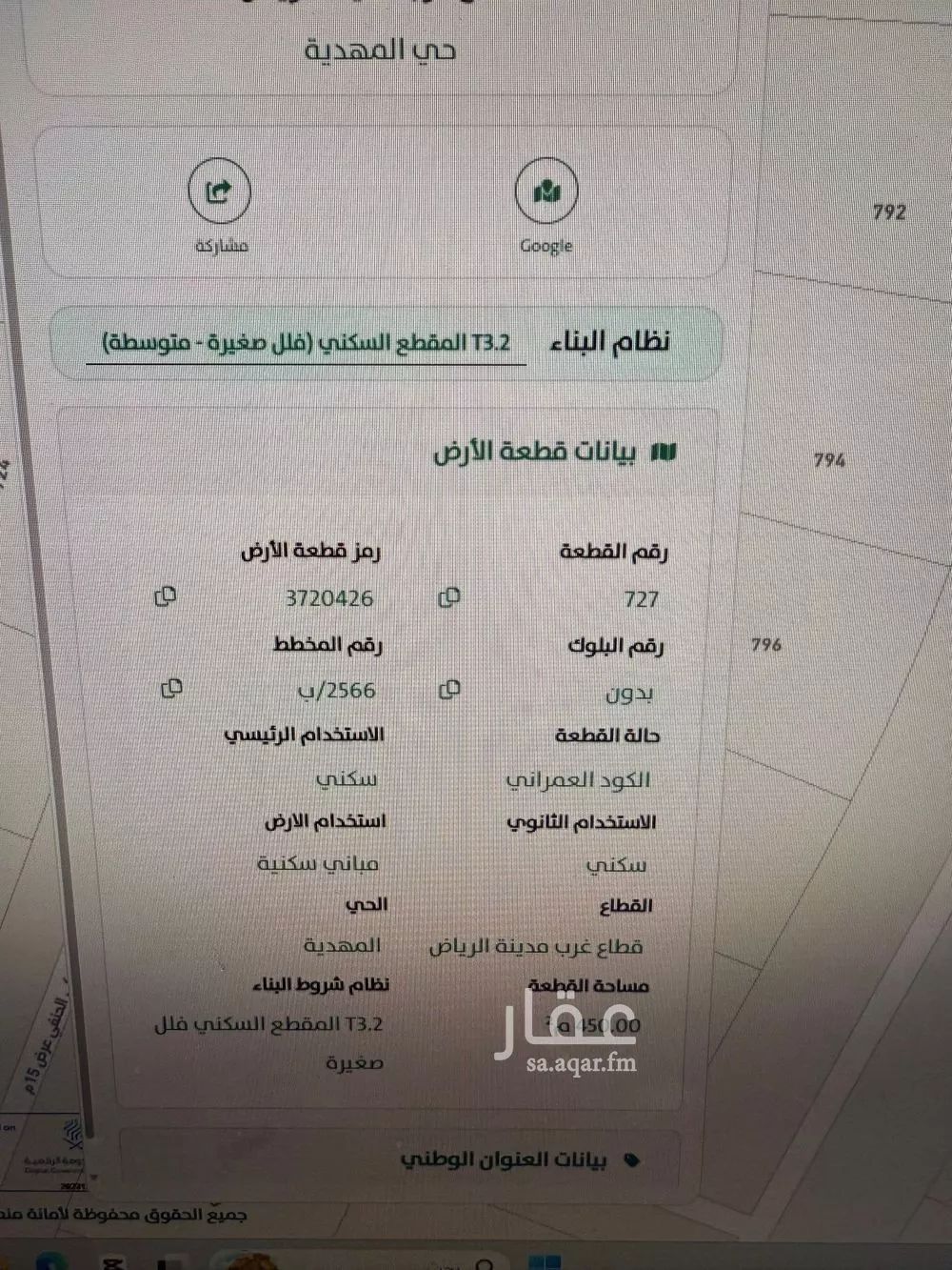 450 sqm land in Al Mahdiyyah 7