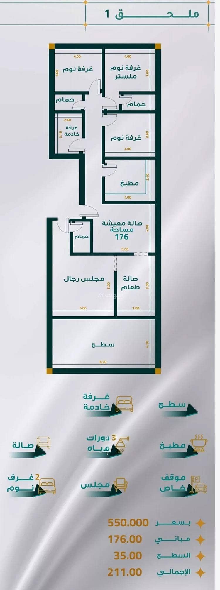شقة 4 غرف في المريخ، جدة 2