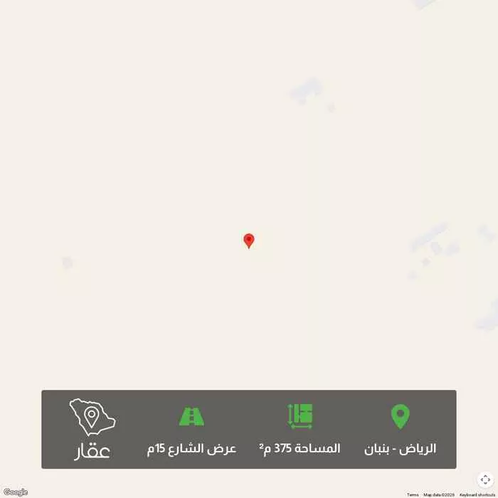 أرض 375 م² في بنبان