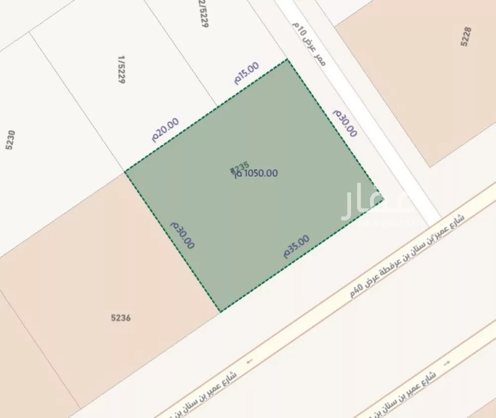 1050 sqm land in Al Mahdiyyah 3