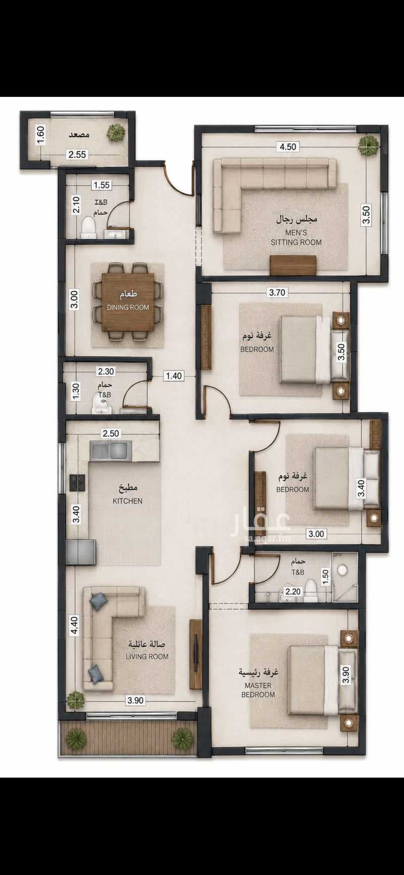 3 bedroom apartment in Dana Al Shamaliah, Eastern Province 3