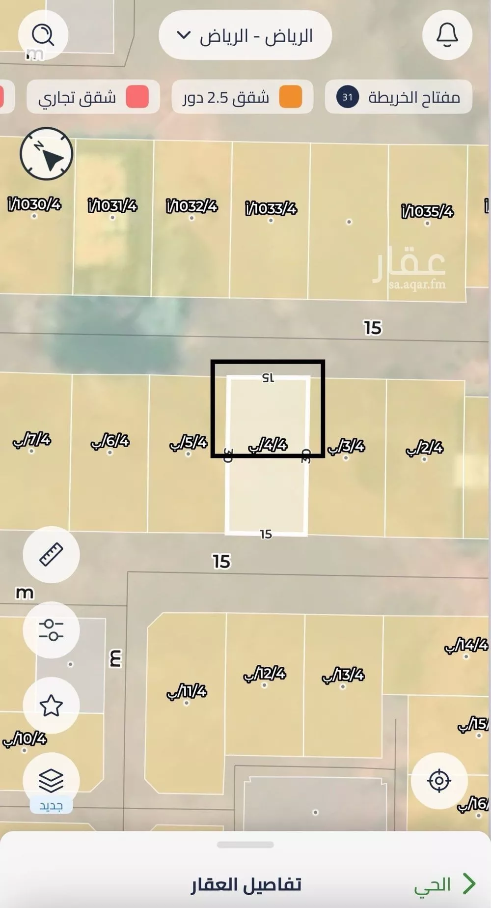 أرض 225 م² في عريض 3