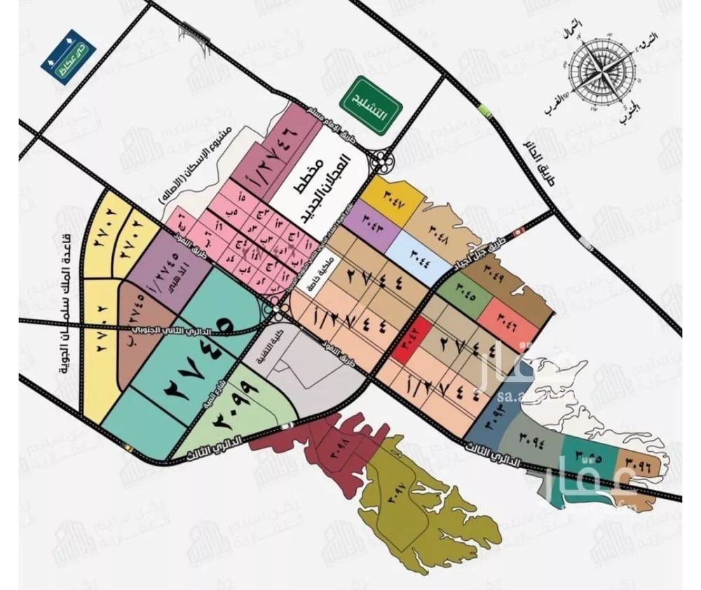 أرض 405 م² في عريض 3