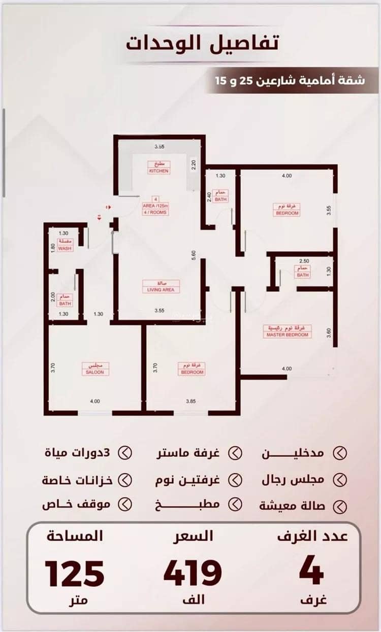 شقة 2 غرف في الواحة، جدة 5