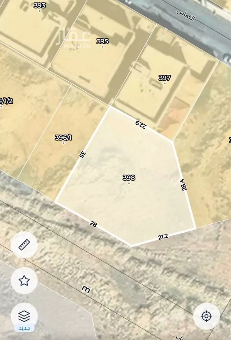 أرض 1437 م² في احد 6