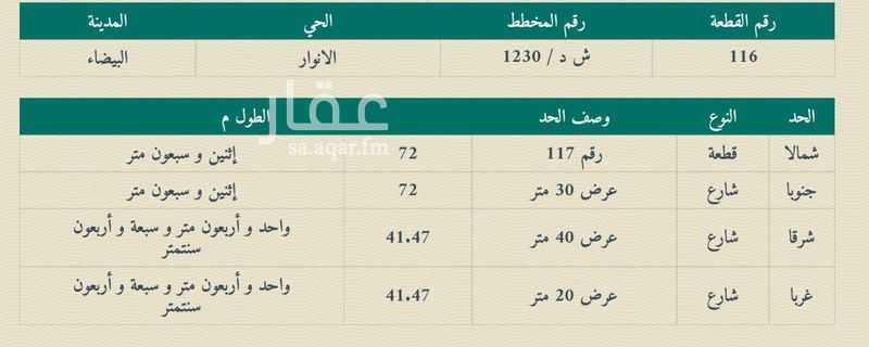 land in Al Anwar, Eastern Province