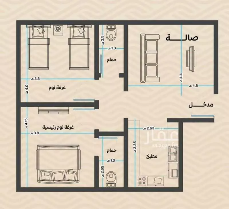 شقة 2 غرف في مشرفة، جدة 2