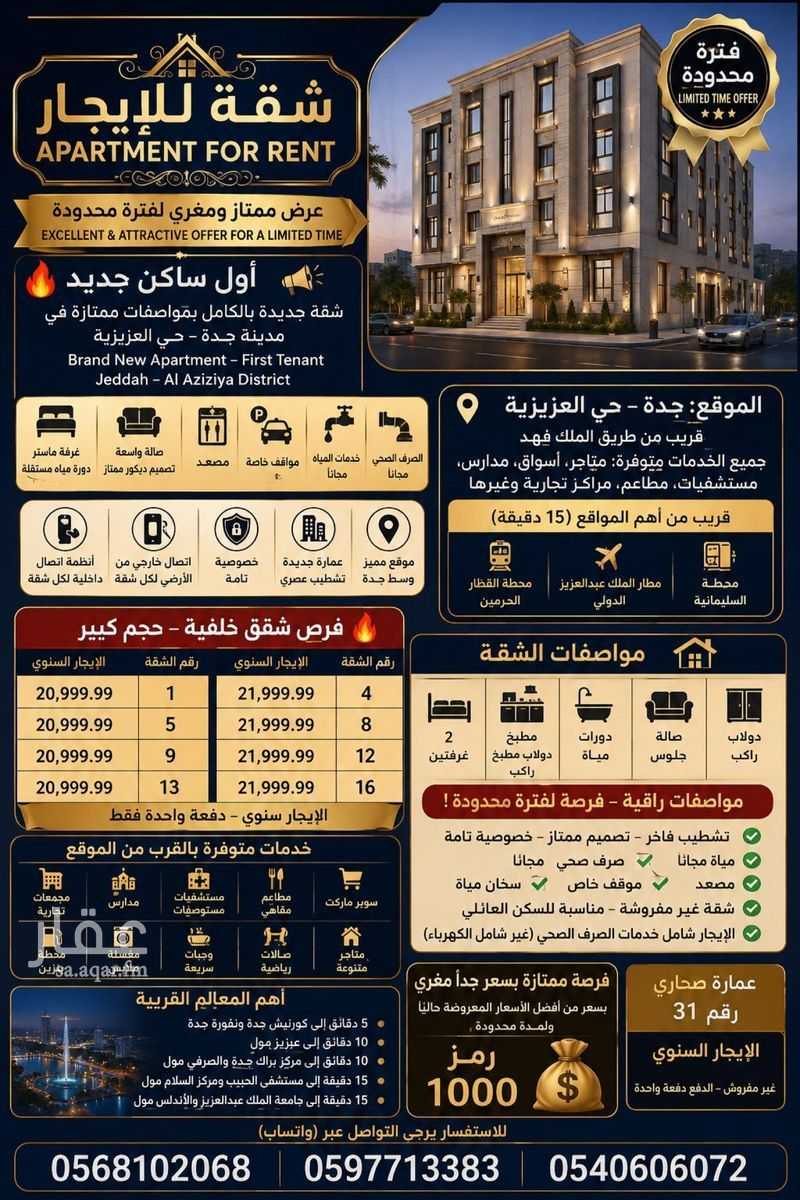 شقة 2 غرف في العزيزية، جدة 14