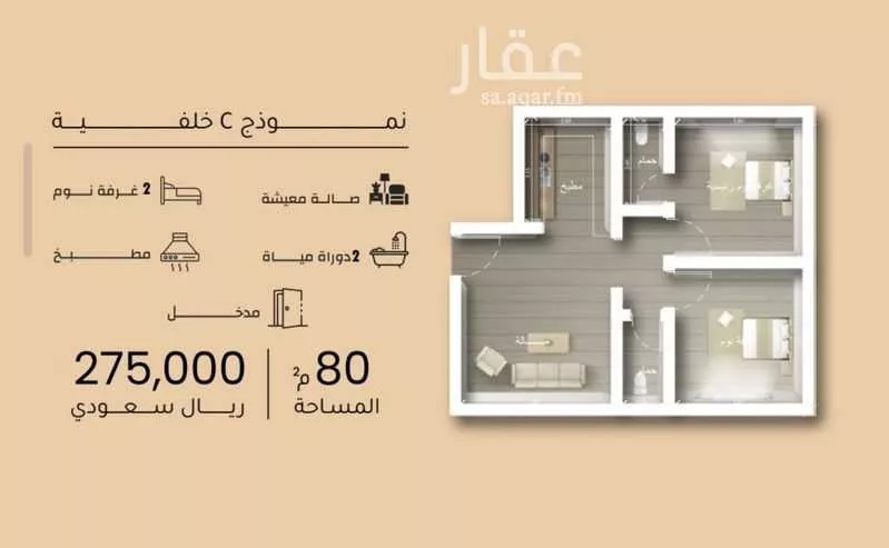 شقة 2 غرف في مشرفة، جدة 5