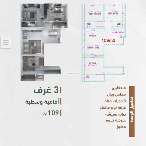 3 bedroom apartment in Al Sharafiyah, Jeddah 7