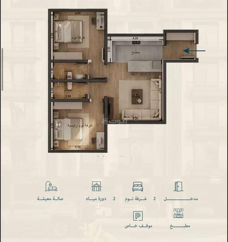 2 bedroom apartment in Al Amwaj, Jeddah 5