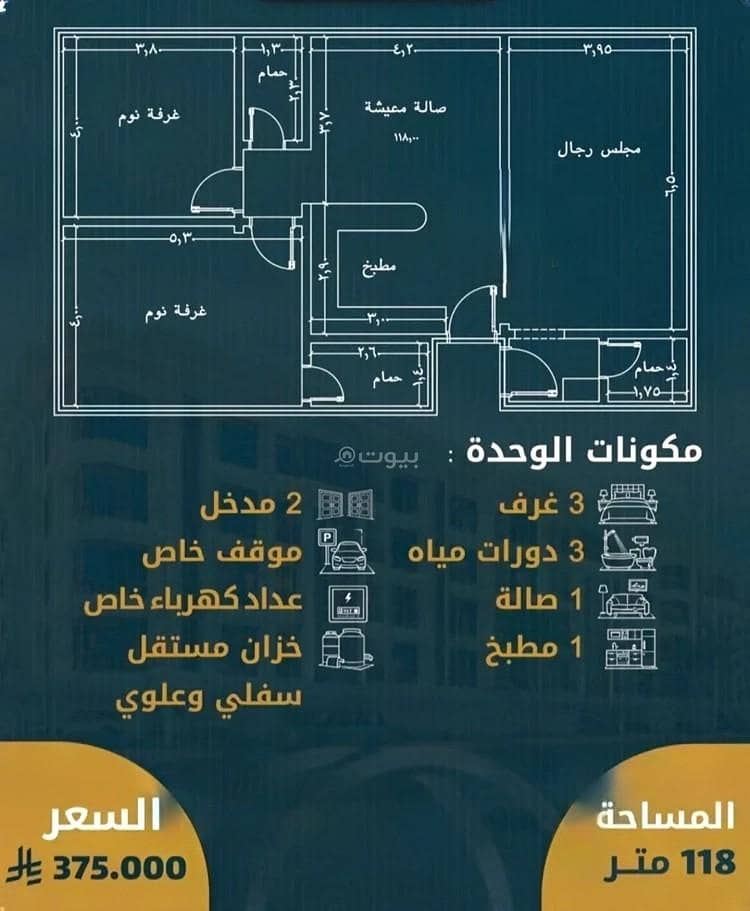 شقة 2 غرف في السواري، جدة 4